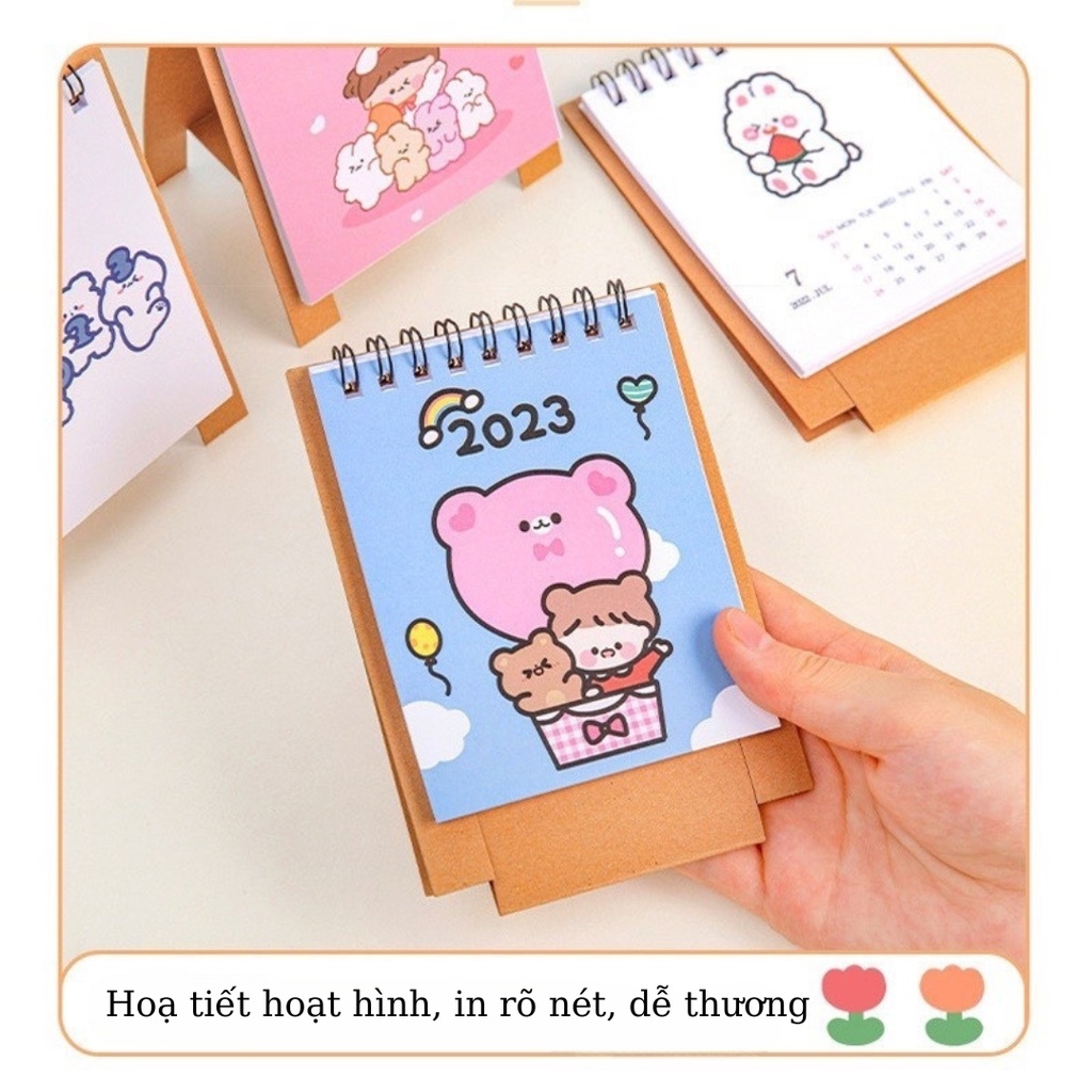 Lịch 2023-2024 Để Bàn Mini Ghi Chú Dễ Thương Cute Timo DD50