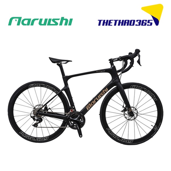 Xe đạp đua Nhật Bản MARUISHI AIR FORCE khung carbon siêu nhẹ, siêu cứng, lốp 700C, nặng chỉ 8kg.
