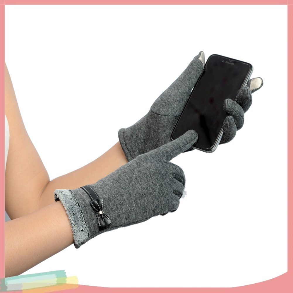 Đôi găng tay nhung thiết kế ấm áp thời trang cho nữ