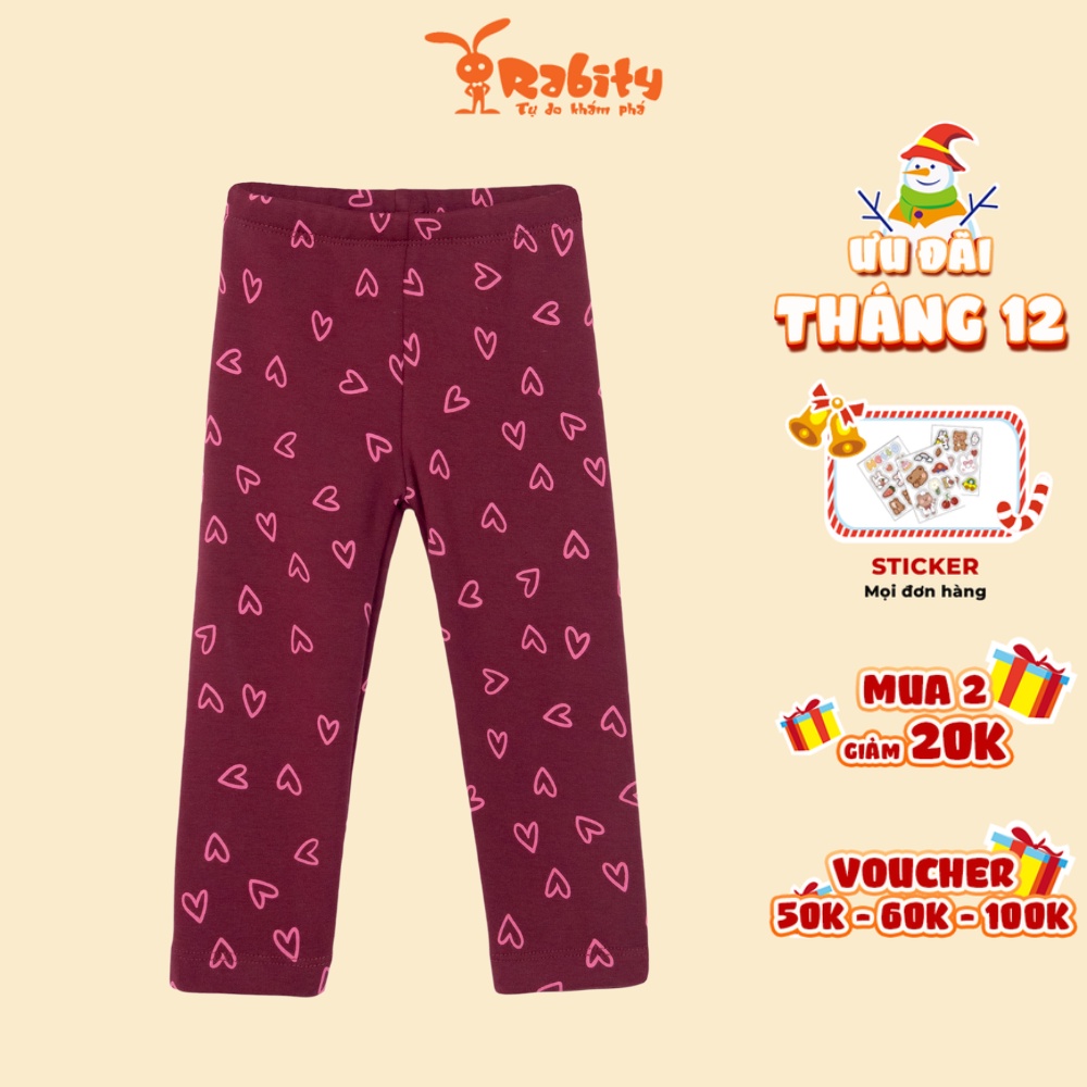 Quần legging bé gái Rabity thun co giãn thấm hút mồ hôi 91793