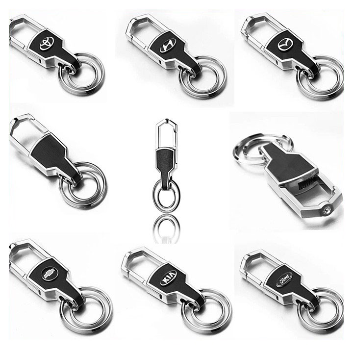 Móc Chìa Khóa Ô Tô Bọc Da Cao Cấp Gắn Logo Theo Hãng Xe Thiết Kế Sang Trọng