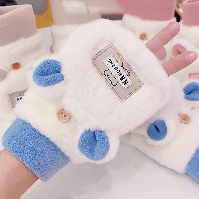 Găng tay len mùa đông YAMA bao tay len hở ngón giữ ấm thời trang cao cấp