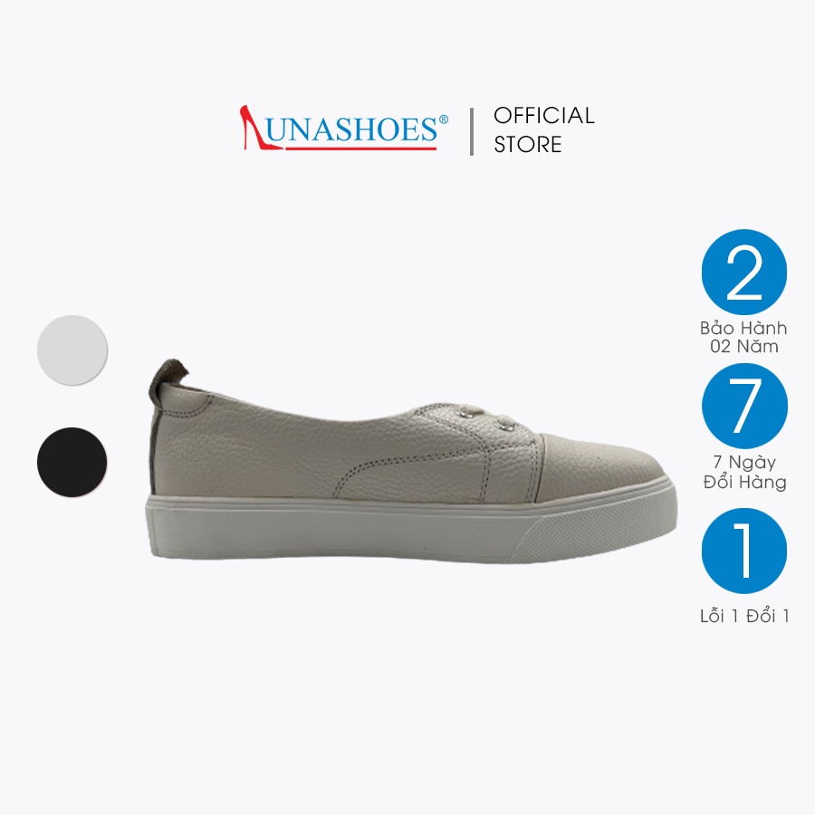 Giày sneaker nữ cao 2p da bò thật LUNASHOES 702 giầy slip on tăng chiều cao siêu đẹp bảo hành 2 năm