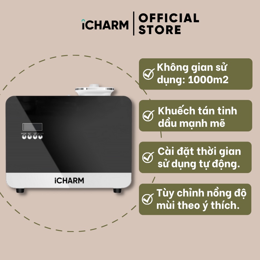 Máy tạo mùi thơm, khuếch tán tinh dầu công nghiệp cho sảnh khách sạn, karaoke i126 iCHARM