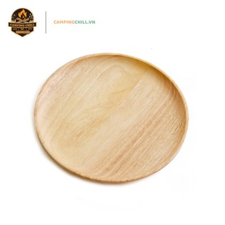 Đĩa gỗ, khay gỗ decor đựng đồ nấu ăn cắm trại dã ngoại