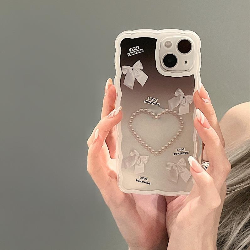 Ốp lưng iphone Ốp Điện Thoại Họa Tiết Trái Tim &amp; Nơ Cho iphone13 6s / 6splus / 7 / 7plus / 8 / 8plus Dinuo case