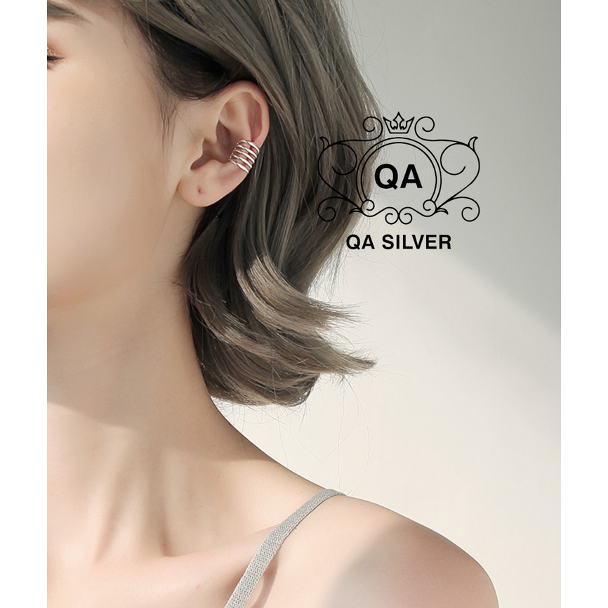 Khuyên tai bạc 925 kẹp vành tầng không cần lỗ bông nam nữ layer S925 EARCUFF QA SILVER Earrings EA210108