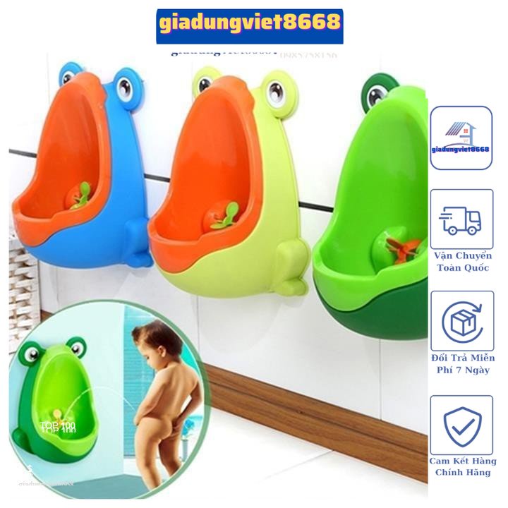 Bô tiểu, Bồn tiểu mini cho bé trai, dụng cụ tập đi vệ sinh, bô tiểu cho bé trai dán hoặc treo tường hình ếch con cute