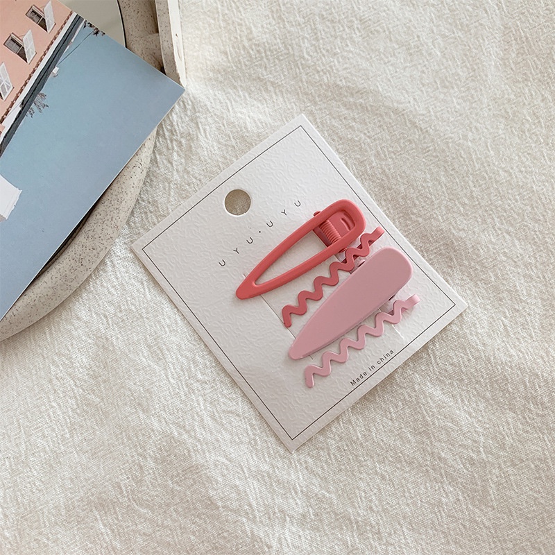 Set Kẹp Tóc Bốn Mảnh Màu Kẹo Ngọt Phong Cách Nhật Bản Dễ Thương Cho Nữ