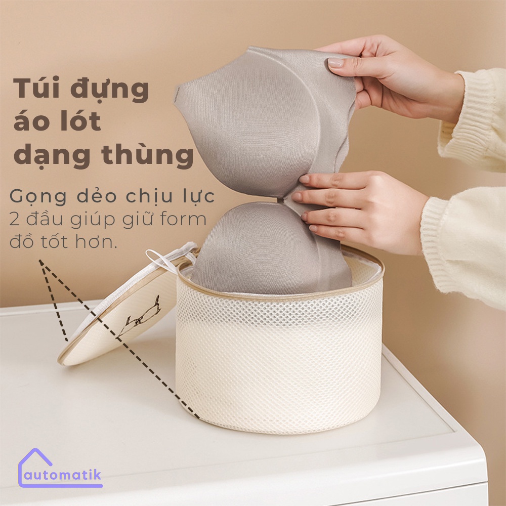 Túi Lưới Giặt Đồ Máy Giặt, Giặt Đồ Quần Áo, Đồ Lót, Áo Ngực, Đồ Len, Tất Vớ 3 Lớp Bảo Vệ - Automatik