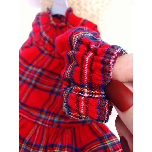 ĐẦM MATALAN BÉ GÁI MẶC TẾT KIỂU SỌC CARO 12M - 18M - 24M -3Y