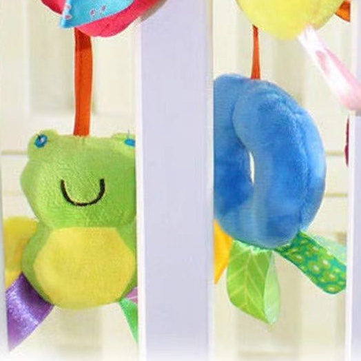 1 Thú Nhồi Bông Mềm Mại Treo Xe Đẩy Em Bé Hình Sâu Bướm Nhiều Màu