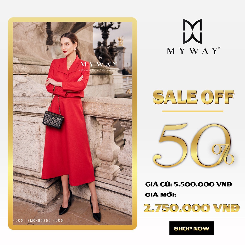 Set Áo Vest Chân Váy Xòe My Way Cao Cấp Sang Trọng 8MVB0951 - 8MCXB0252