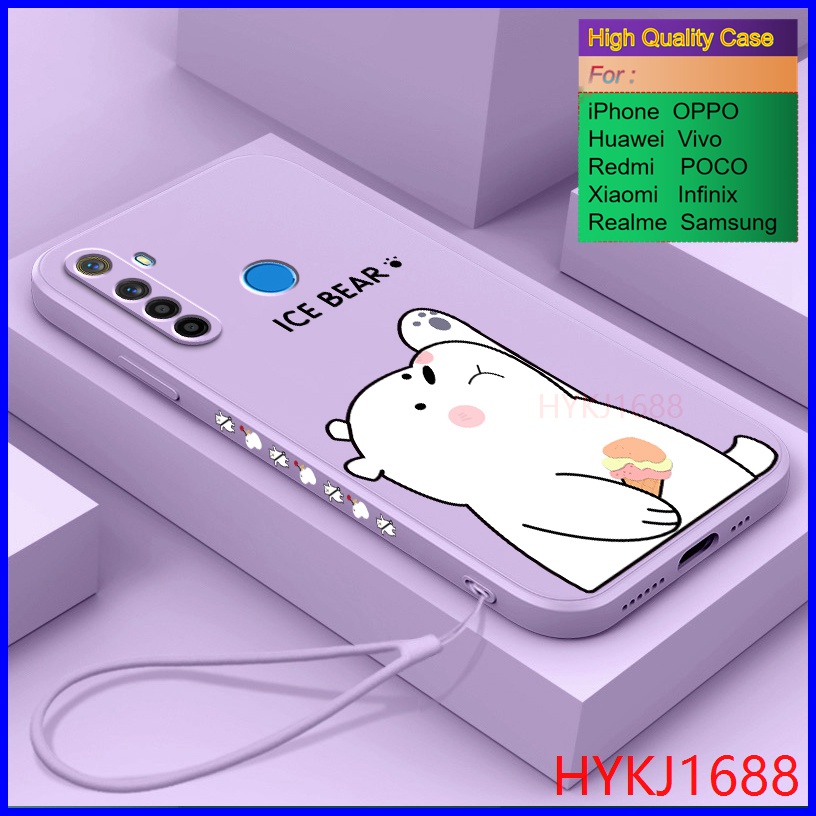 Ốp lưng Realme 5i ốp lưng Realme 5 Pro ốp lưng Realme 6i Ốp Điện Thoại tpu Silicon Hình Gấu Và Mũ Thời Trang Cho Realme 5 5i C3 5S 6i 5Pro Pro HBX