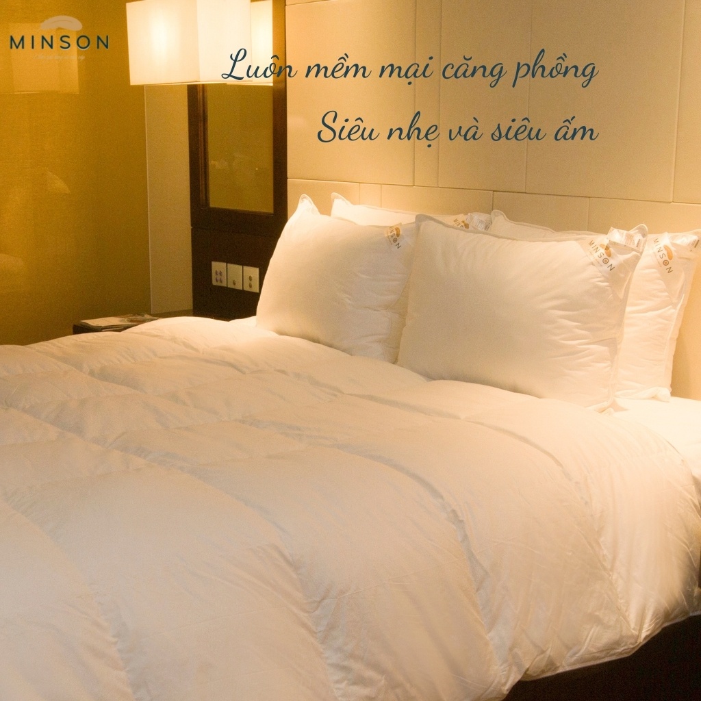 Ruột Chăn Lông Ngỗng 90/10, Chất Liệu Tự Nhiên, Siêu Nhẹ Và Siêu Mềm Mại, Tăng Tối Đa Tuần Hoàn Máu Khi Ngủ