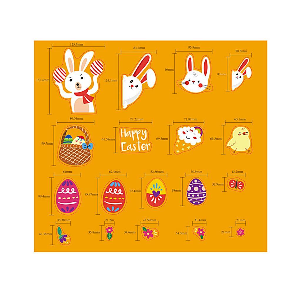Bộ 2 Miếng Dán Tường Bằng PVC Hình Thỏ Và Trứng Dễ Tháo Gỡ