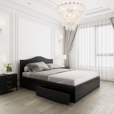 WILLI, Giường ngủ 2 hộc tủ kéo BED_134, 205x100cm, Giường ngủ gỗ Scandi Home