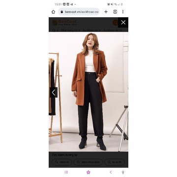 Áo khoác dạ cổ 2 ve 1 hàng khuy_ Adrore dress