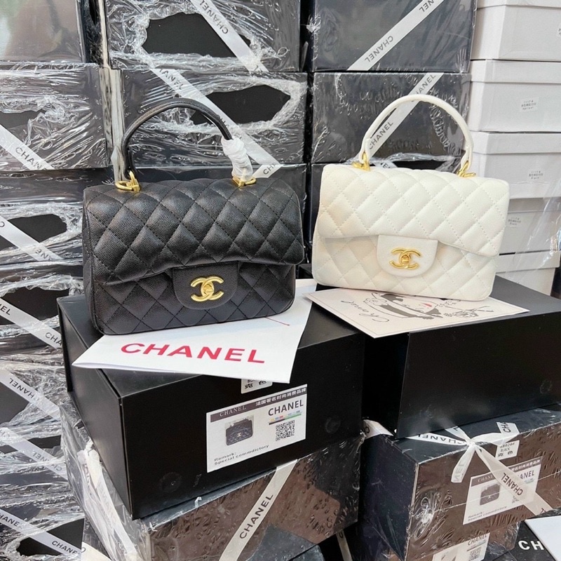 Túi xách cnl ô trám da hạt full box ảnh thật