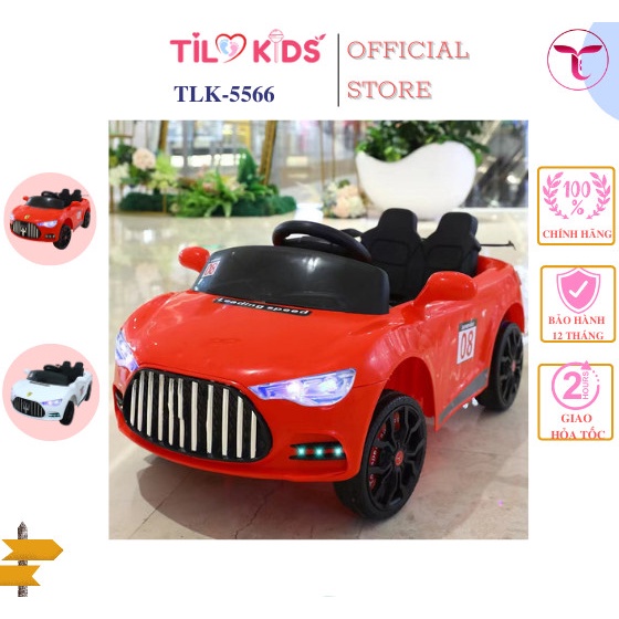 Xe oto điện cho bé TILO KIDS TLK-5555 phiên bản Tôi yêu Việt Nam 2 chỗ ngồi có điều khiển từ xa, bluetooth, chế độ nhún