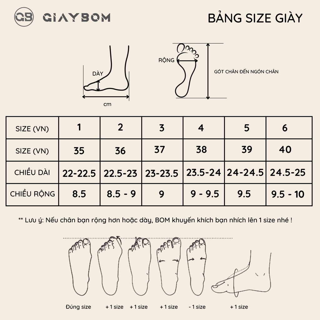 Giày Sneaker Nữ Đế Cao Da PU Mềm Đế Êm Thích Hợp Đi Làm, Đi Học, Chơi Màu Trắng Kem GiayBOM GB Classics B1207