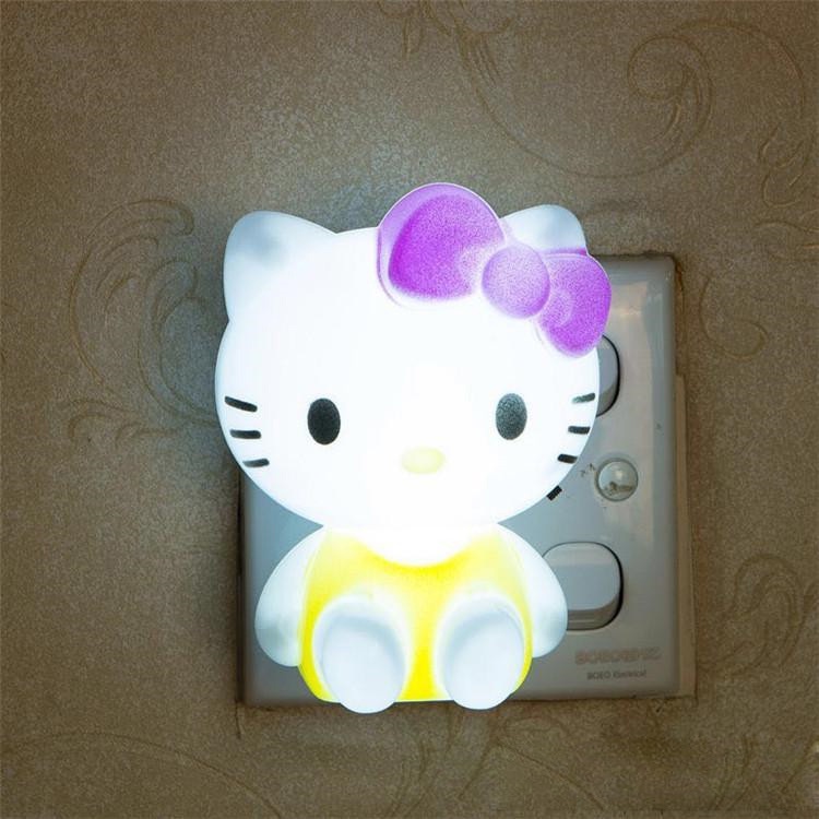 Đèn Ngủ led Thông Minh Bảo Vệ Mắt Hình Mèo Kitty Đáng Yêu Cho Bé