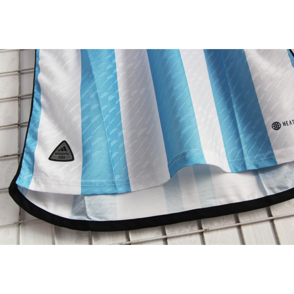 Bộ quần áo bóng đá Argentina 3 sao vô địch WC 2022 - Bản Player - Trắng Xanh sân nhà