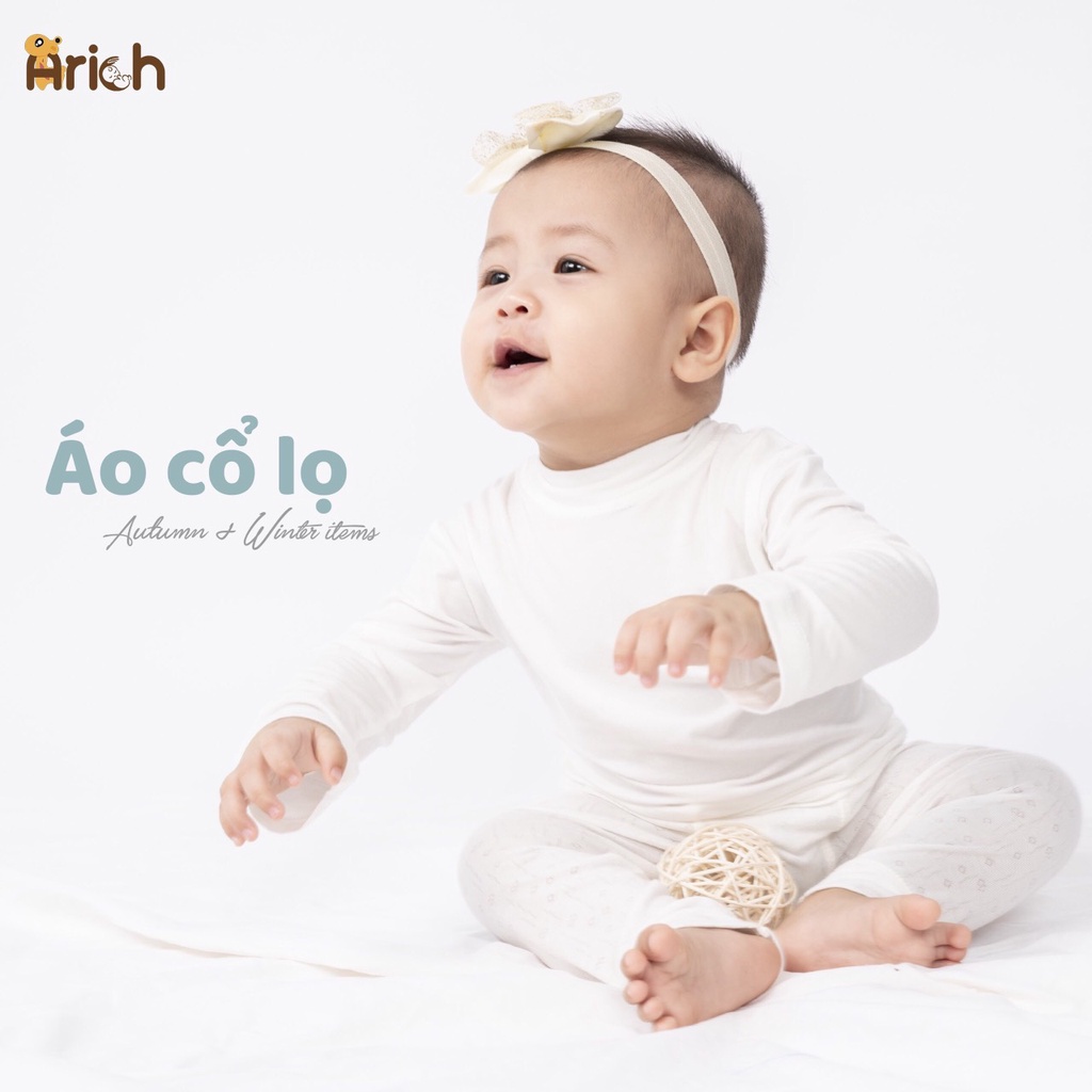 Áo cổ lọ giữ nhiệt sợi tre pettit Arich cho bé từ 9 tháng đến 6 tuổi