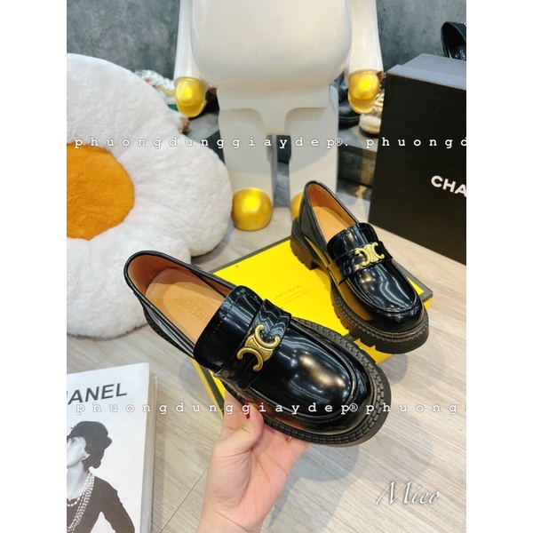 Giày moca celine giày oxford nữ fullbox vàng