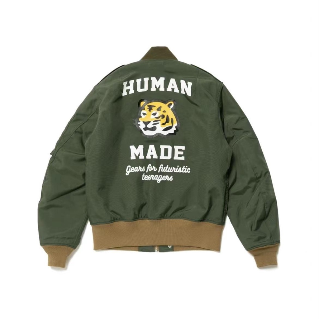 O26R HUMAN MADE BOMBER JACKET 22SS Tiger printed flight JACKET men's and women's autumn and winter JACKET