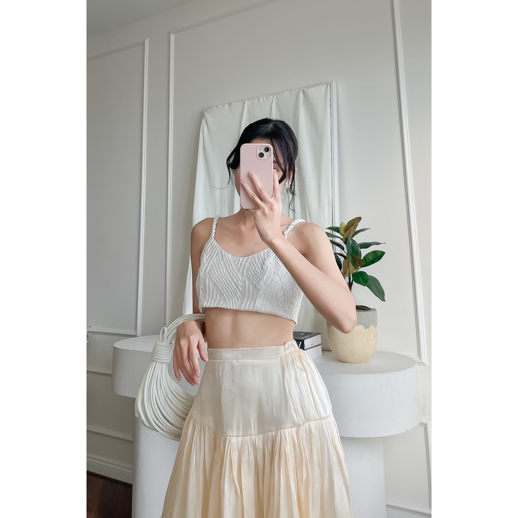 Áo Croptop Hai Dây Vải Ánh Kim - EDINI - A1446