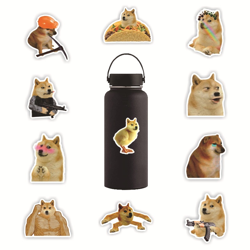 Bộ 50 Miếng Dán Trang Trí Tủ Lạnh / Xe Hơi Họa Tiết Chú Chó Shiba Inu graffiti Dễ Thương Cho Bé ouyou JP6