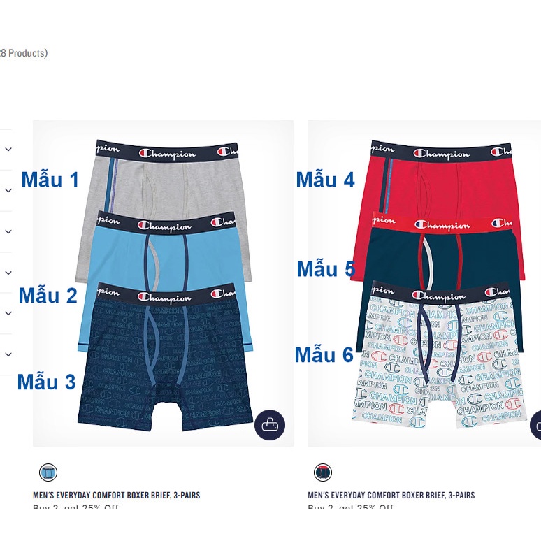 Sịp nam Champion chuẩn hãng mẫu 2022-2023