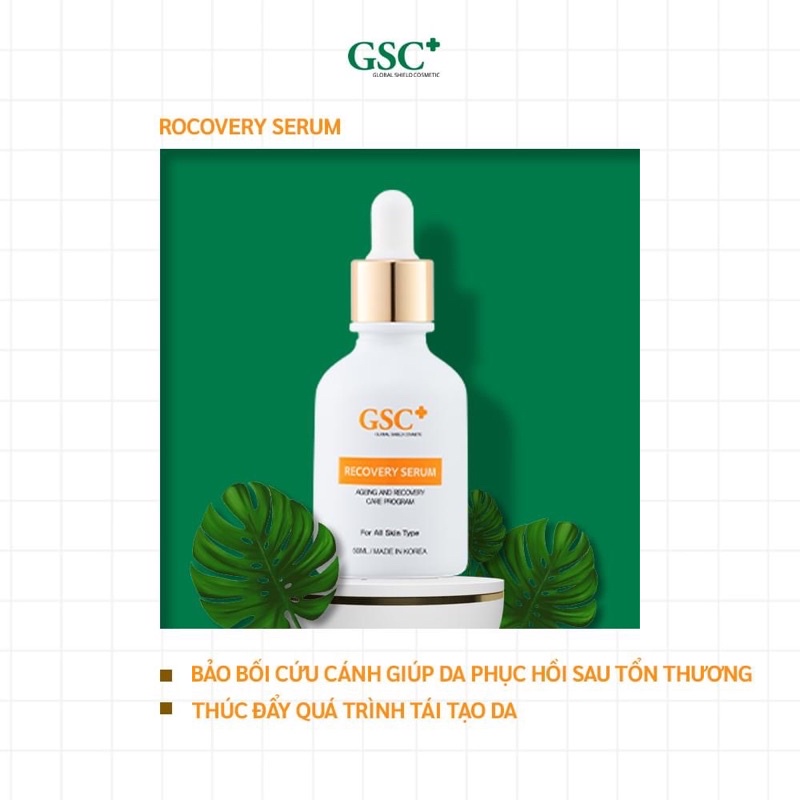 Tinh chất phục hồi GSC - Recovery serum  - Tái tạo phục hồi làn da hư thương, dưỡng sau khi phun xăm môi