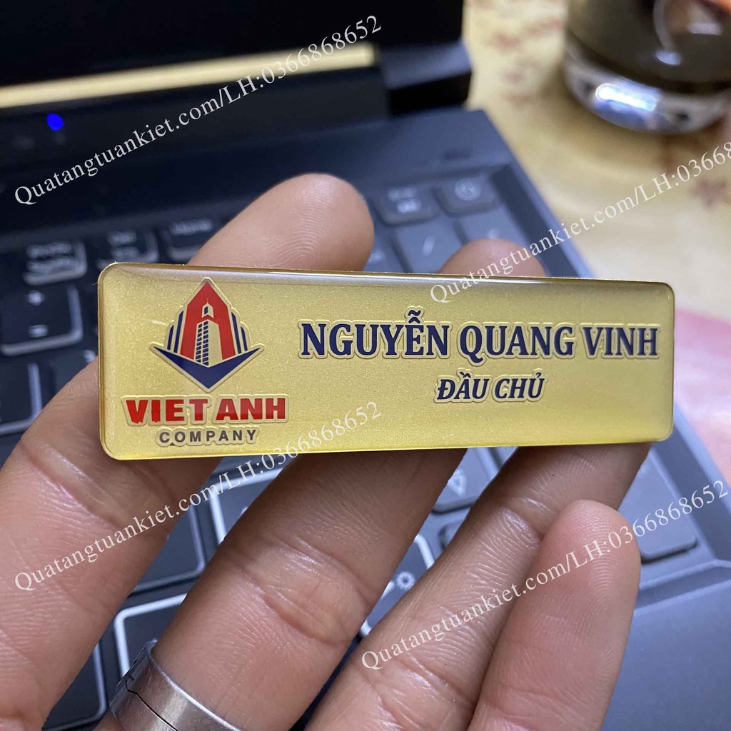 Bảng tên nhân viên đồng ăn mòn cao cấp - in theo yêu cầu