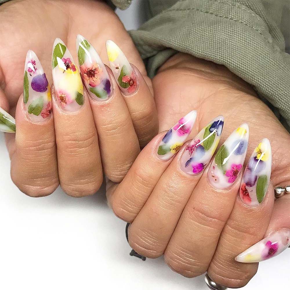 Hoa Khô Trang Trí Móng Tay Nghệ Thuật Mẫu Mới 2023