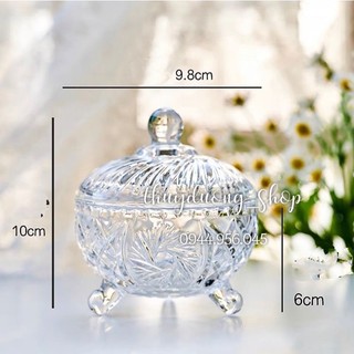 Hũ mứt thủy tinh có chân mini