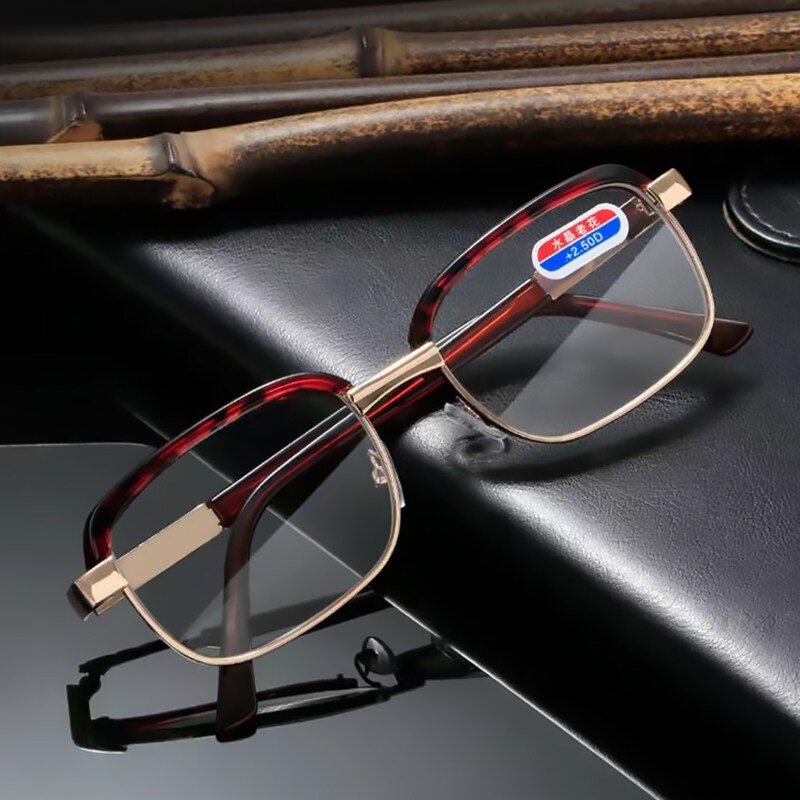 Kính Đọc Sách Gọng Lớn Bằng Kim Loại Pha Lê Thời Trang Thoải Mái