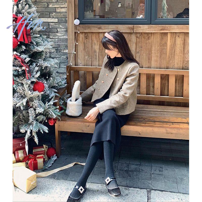 Áo Khoác Dáng Ngắn Phong Cách Retro Thời Trang Mùa Thu 2022 Mới Cho Nữ