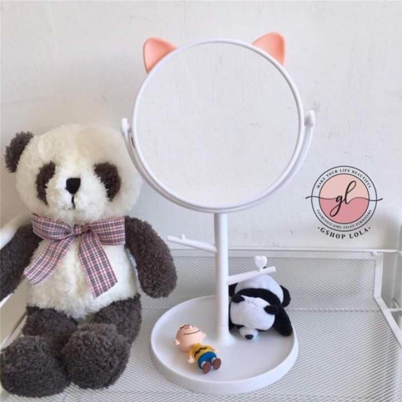 kho sỉ  Gương Tai mèo Để bàn Đáng yêu