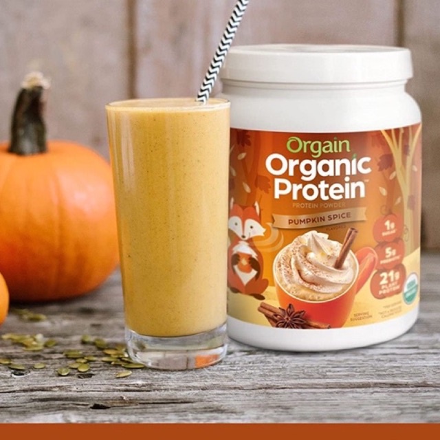 Bột đạm thực vật hữu cơ Orgain Organic Protein Pumpkin Spice 462g [ Chuyên Hàng Mỹ ]🇺🇸