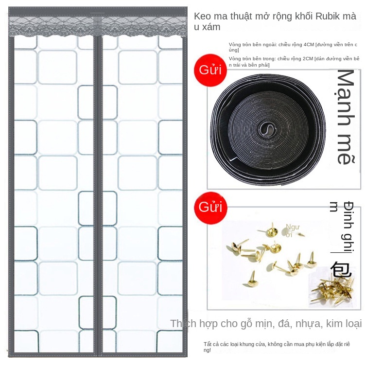 Rèm Cửa Nam Châm Chống Thấm Nước Chống Dầu Dùng Cho Cửa Ra Vào/Máy Điều Hòa/Cửa Ra Vào