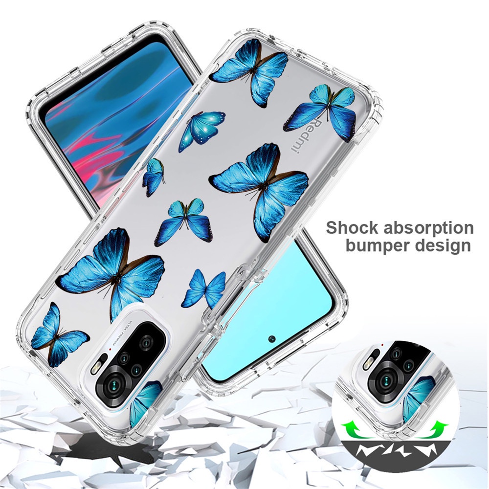 Ốp Điện Thoại TPU + Silicon Trong Suốt Chống Sốc 2 Trong 1 Cho XiaoMi Poco F3 M2 M5s X3 X4 Pro