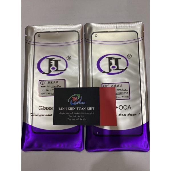 Kính liền keo Oppo Reno 7 Pro/ Mặt kính có keo OCA Oppo Reno 7 Pro ( Giá sỉ )