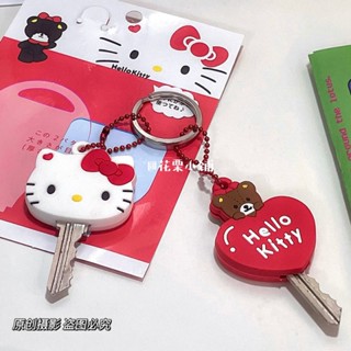 Hello Kitty Chìa Khóa Chui Đầu HelloKitty Móc Khóa ins Ký Túc Xá Sinh Viên Niche Silicone Trang Trí Mặt Dây Chuyền