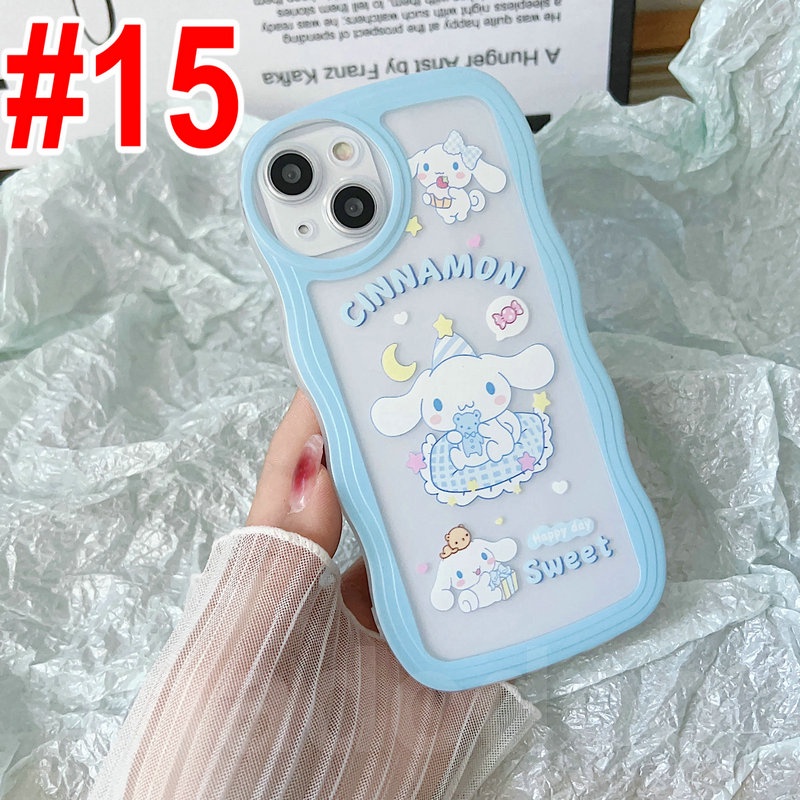 Cartoon Casing Samsung Galaxy A54 A34 A24 A14 A12 A04 A73 A53 A52 A52S A33 A32 A23 A72 A22 A13 4G 5G A03S A02S A11 A02 A03 A51 A50 A50S A30S A20 A30 A20S A10S A21S M22 M32 M12 M11 M02 Cute Waves Edge Cinnamon Kuromi Fine hole Clear Soft Phone Case STB 15
