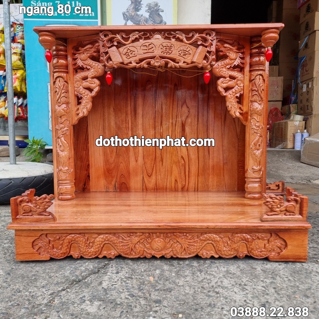 Bàn thờ thần tài ông địa ngang 80 gỗ xoan giá tại kho ( rẻ vô địch )