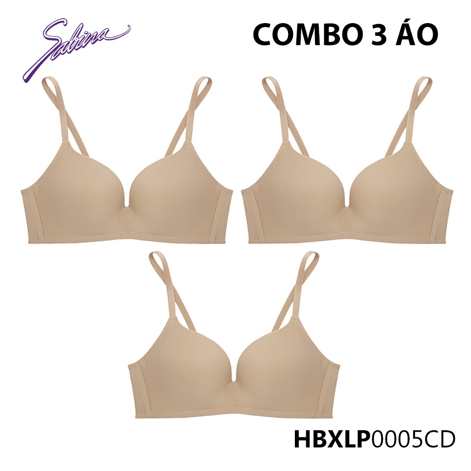 Combo 3 Áo Lót Không Gọng Mút Dày Siêu Nâng Ngực Màu Trơn Habpy Lady By Sabina HBXLP0005