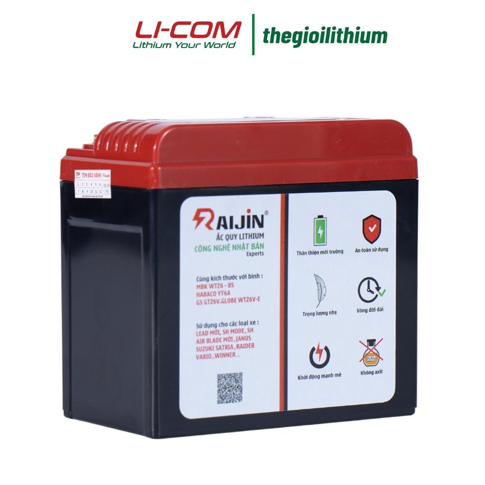 Hàng cao cấp -  Bộ bình ắc quy xe máy lithium RAIJIN  độ đèn và khởi động xe máy Experts size S M L 12v 4ah-6ah-7ah