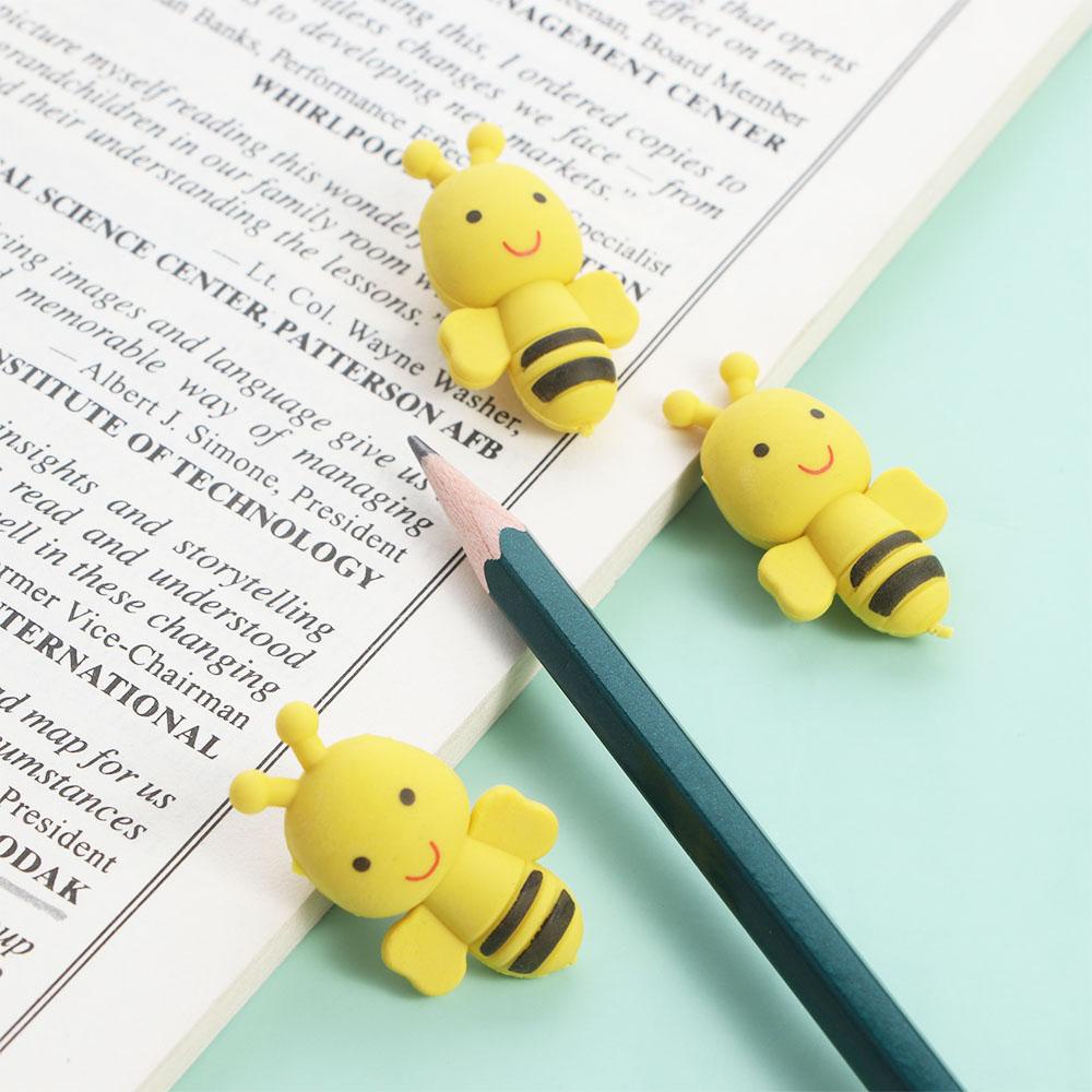 Lloyd Set 4 Cục Tẩy Bút Chì Bằng Cao Su Hình Ong Vàng Hoạt Hình Cho Văn Phòng Trường Học